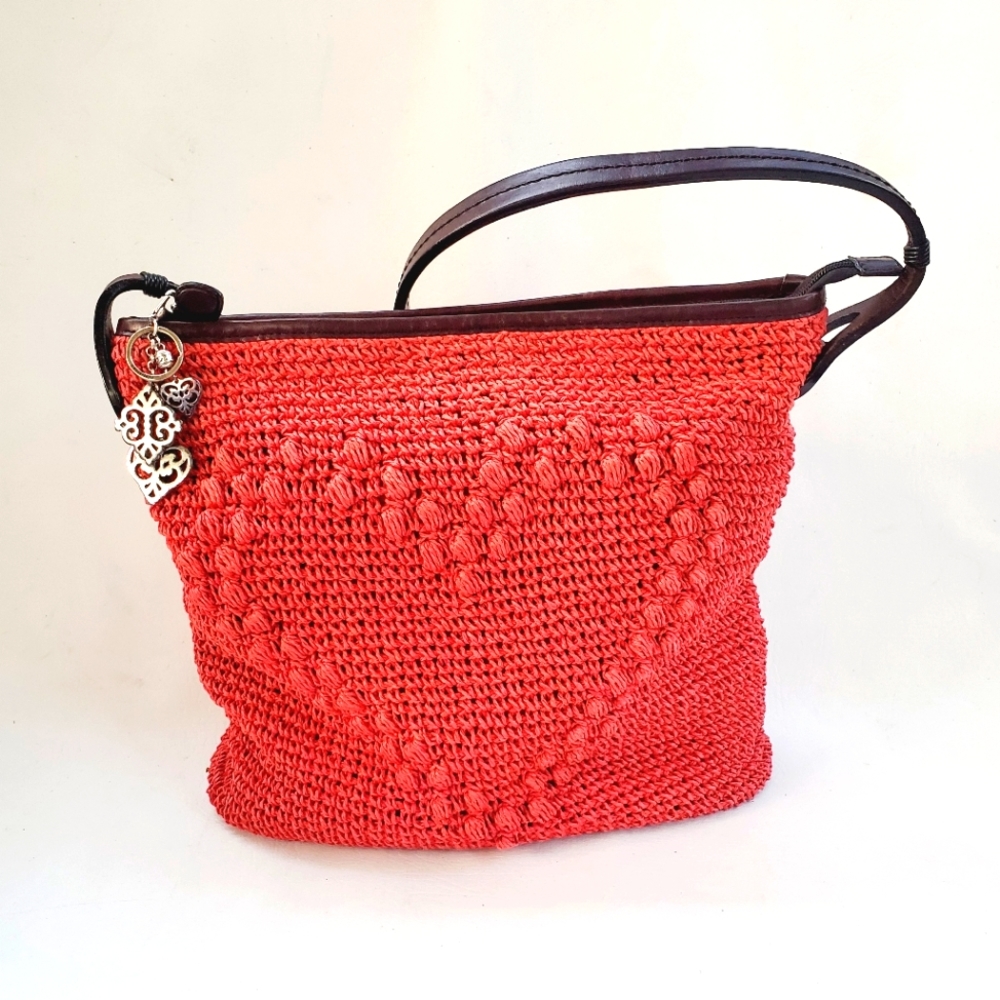 Brighton Cotey Red Crochet Heart Bag